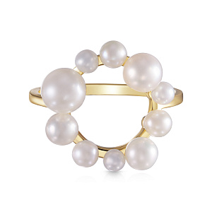 Кольцо из желтого золота с жемчугом