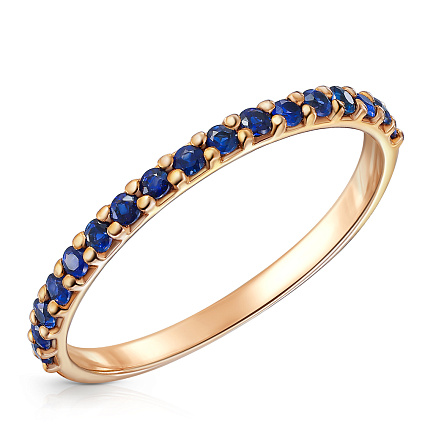 Кольцо из красного золота с сапфирами