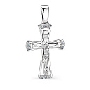 Крест из белого золота с бриллиантами