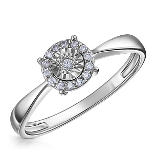 Кольцо из белого золота с бриллиантом