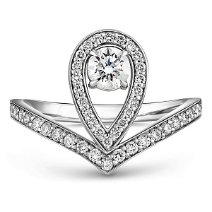 Кольцо из белого золота с бриллиантами