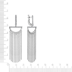 Серьги с английским замком из белого золота с бриллиантами