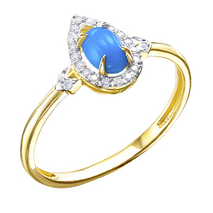 Кольцо из желтого золота с бриллиантом