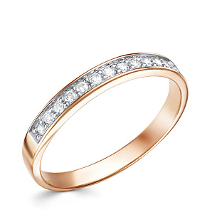 Кольцо из красного золота с бриллиантом