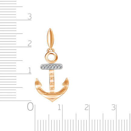 Подвеска из красного золота с фианитом