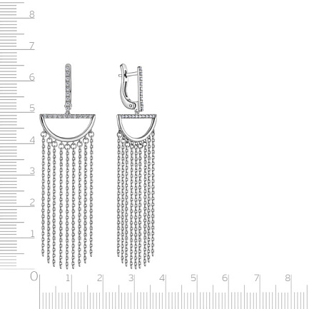 Серьги с английским замком из белого золота с бриллиантами