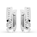 Серьги с английским замком из белого золота с бриллиантами