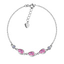 Браслет декоративный из серебра с фианитом