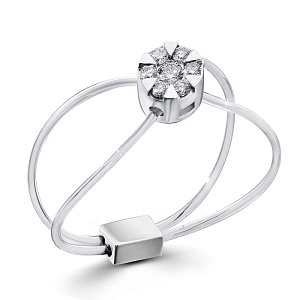 Кольцо из белого золота с бриллиантами