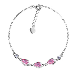 Браслет декоративный из серебра с фианитом