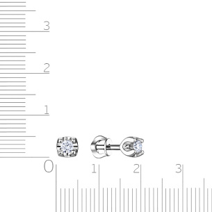 Пусеты из белого золота с бриллиантом