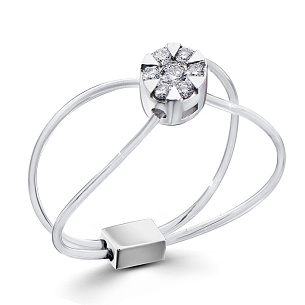 Кольцо из белого золота с бриллиантом