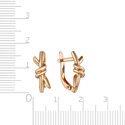 Серьги с английским замком из красного золота