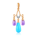 Подвеска из красного золота с бриллиантами, аметистом