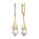 Серьги с английским замком из желтого золота