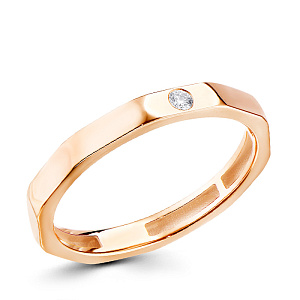 Кольцо из красного золота с бриллиантом