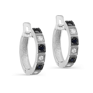 Серьги с английским замком из белого золота с бриллиантами