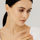 Серьги из серебра с топазами, фианитами