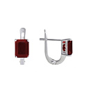 Серьги с английским замком из серебра с корундом
