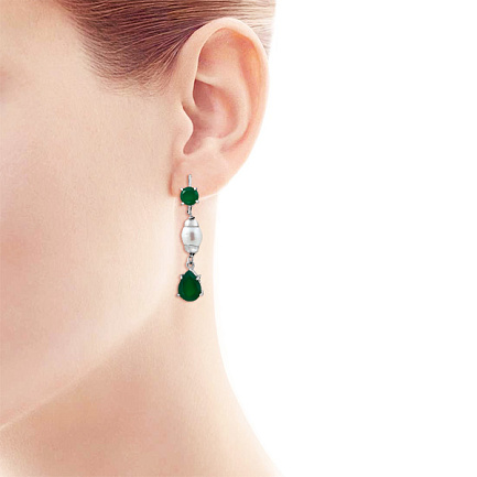 Серьги из серебра с жемчугом