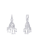 Серьги с английским замком из белого золота с бриллиантами