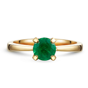 Кольцо из желтого золота с изумрудом