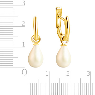 Серьги из желтого золота с жемчугом