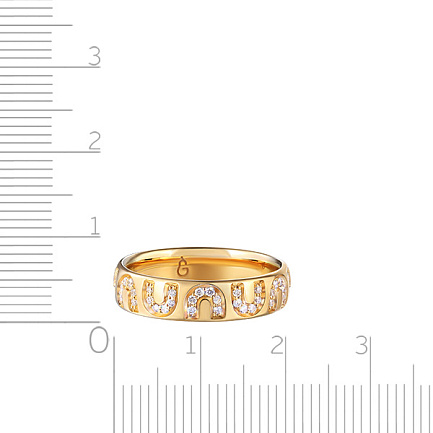 Кольцо обручальное из желтого золота с бриллиантами