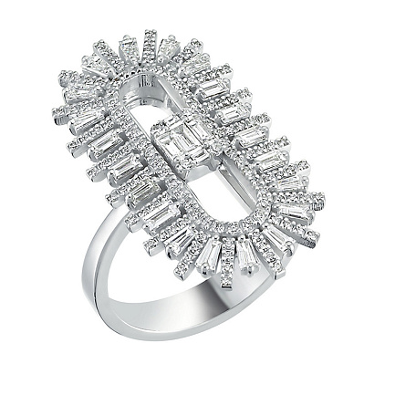 Кольцо из белого золота с бриллиантами