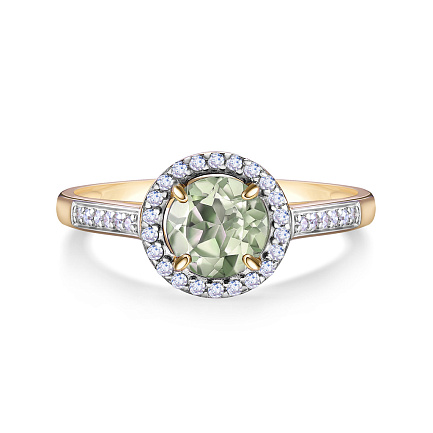 Кольцо из желтого золота с бриллиантами