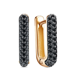 Серьги из серебра с фианитом