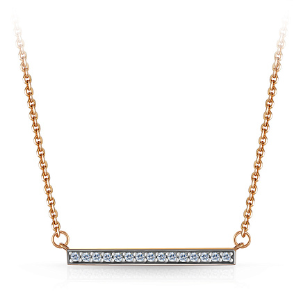 Колье из красного золота с фианитом