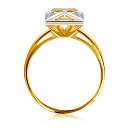 Кольцо из желтого золота с фианитом