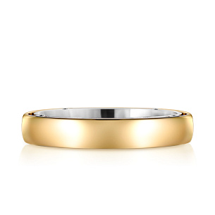 Кольцо обручальное из комбинированного золота с бриллиантами