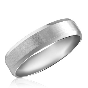 Кольцо обручальное из белого золота