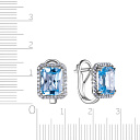 Серьги с английским замком из белого золота с бриллиантами