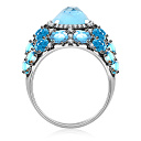 Кольцо из белого золота с бриллиантами, топазом