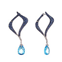 Серьги с английским замком из белого золота с бриллиантами