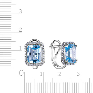 Серьги с английским замком из белого золота с бриллиантами