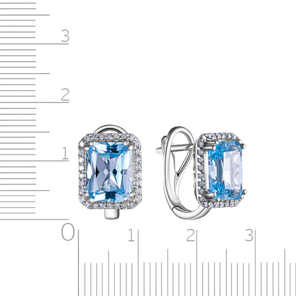 Серьги с английским замком из белого золота с бриллиантами