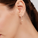 Серьги с английским замком из красного золота с бриллиантами