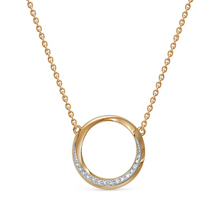 Колье из красного золота с бриллиантом