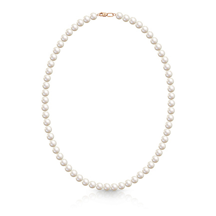 Бусы из красного золота с жемчугом