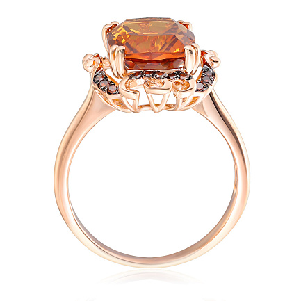 Кольцо из красного золота с цитрином