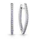 Серьги с английским замком из серебра с фианитом