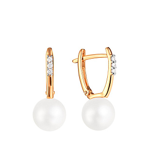 Серьги с английским замком из красного золота