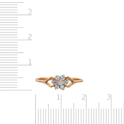 Кольцо из красного золота с фианитом