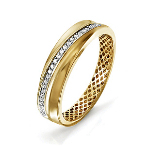 Кольцо из красного золота с бриллиантом