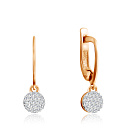 Серьги из красного золота с фианитом