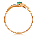 Кольцо из красного золота с агатом, фианитом